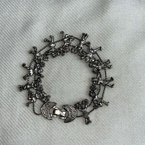 Vintage Tofa silver Toned Cheerleader Slider Bracelet